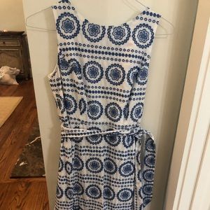 Boden blue and white dress
